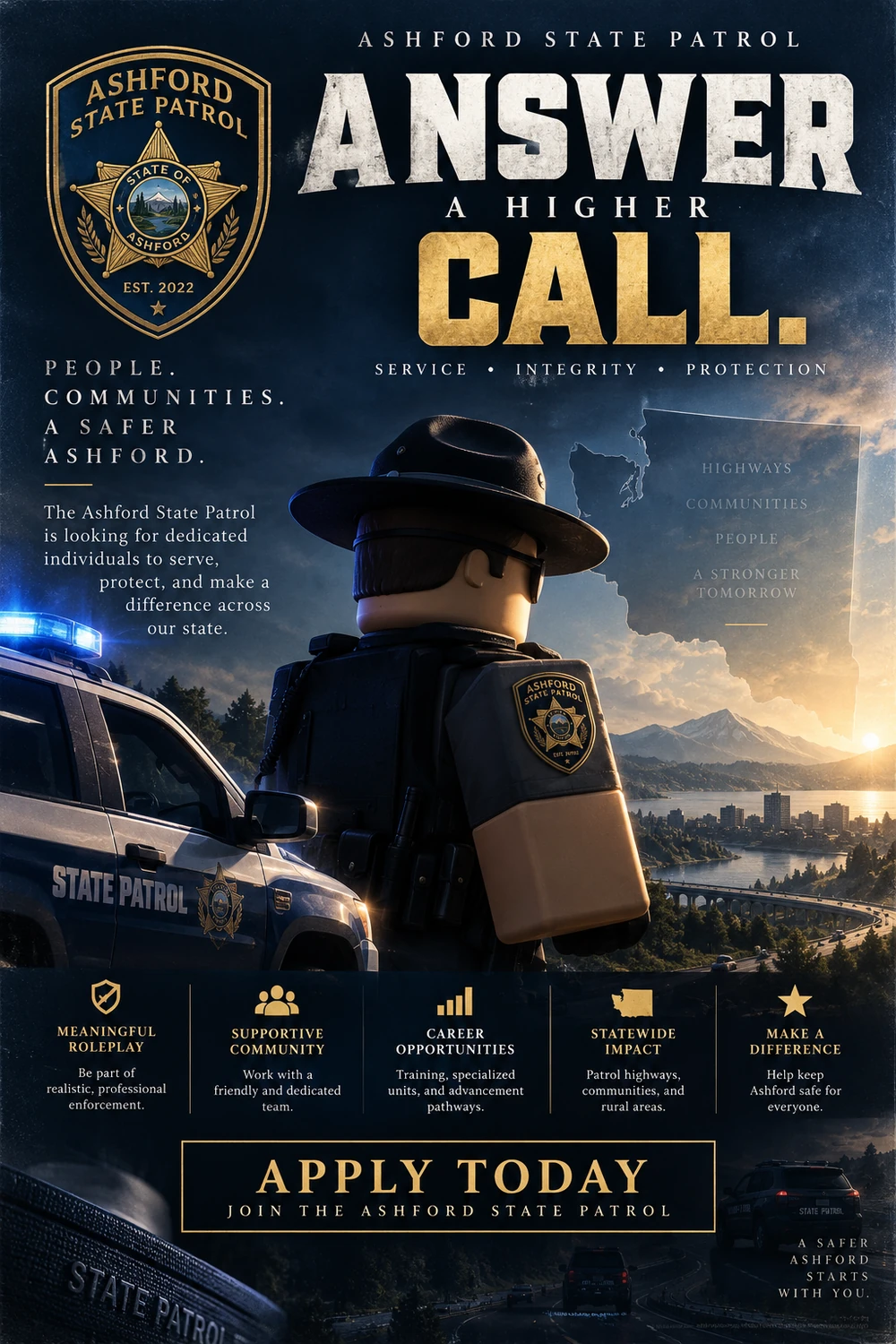 Ashford State Patrol recruitment poster